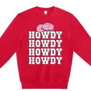 Howdy Cow Western Country Cowgirl Premium Crewneck Sweatshirt