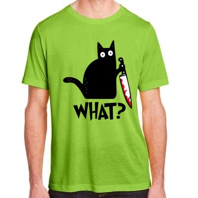 Halloween Cat What Funny Murderous Black Cat With Knife Adult ChromaSoft Performance T-Shirt