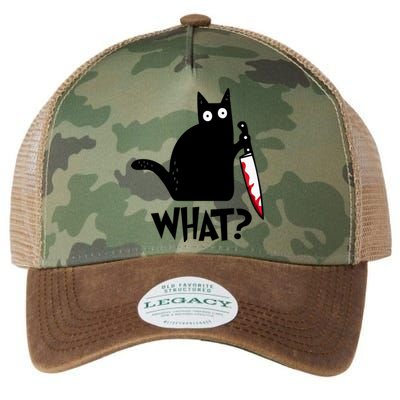 Halloween Cat What Funny Murderous Black Cat With Knife Legacy Tie Dye Trucker Hat