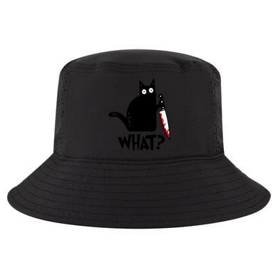 Halloween Cat What Funny Murderous Black Cat With Knife Cool Comfort Performance Bucket Hat