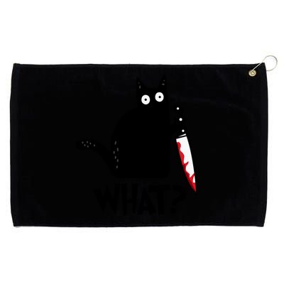 Halloween Cat What Funny Murderous Black Cat With Knife Grommeted Golf Towel