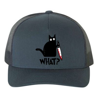 Halloween Cat What Funny Murderous Black Cat With Knife Yupoong Adult 5-Panel Trucker Hat