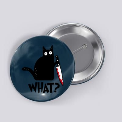 Halloween Cat What Funny Murderous Black Cat With Knife Button