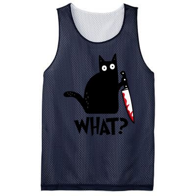 Halloween Cat What Funny Murderous Black Cat With Knife Mesh Reversible Basketball Jersey Tank