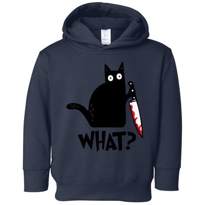 Halloween Cat What Funny Murderous Black Cat With Knife Toddler Hoodie