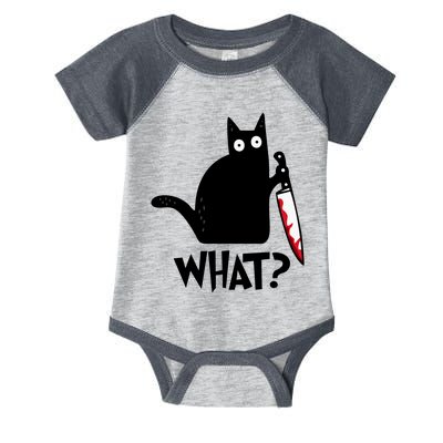 Halloween Cat What Funny Murderous Black Cat With Knife Infant Baby Jersey Bodysuit