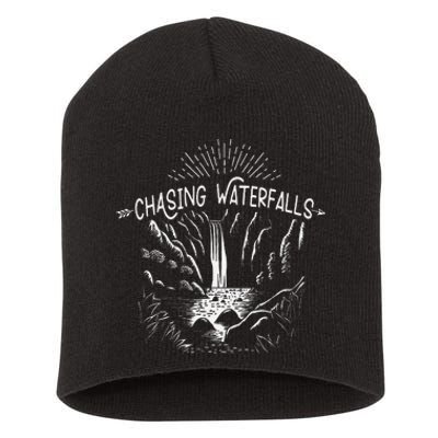 Hiking Chasing Waterfall Hikers Nature Lover Short Acrylic Beanie