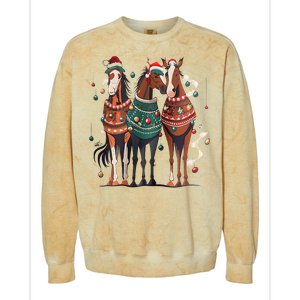 Horse Christmas Xmas Horseback Riding Farm Colorblast Crewneck Sweatshirt