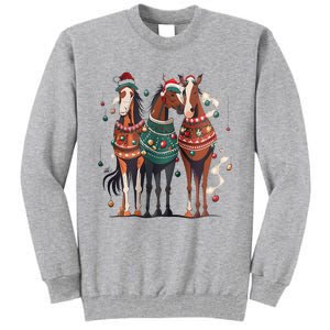 Horse Christmas Xmas Horseback Riding Farm Tall Sweatshirt