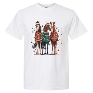 Horse Christmas Xmas Horseback Riding Farm Garment-Dyed Heavyweight T-Shirt