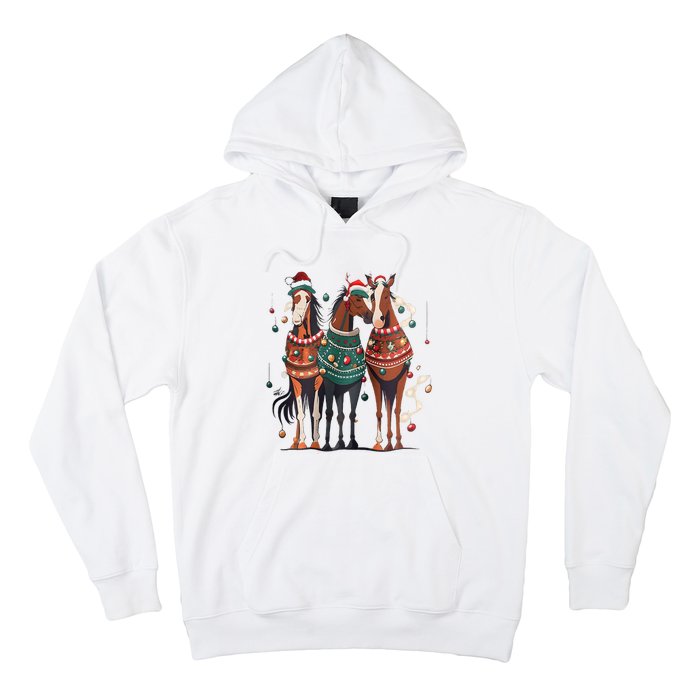 Horse Christmas Xmas Horseback Riding Farm Hoodie