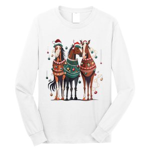 Horse Christmas Xmas Horseback Riding Farm Long Sleeve Shirt