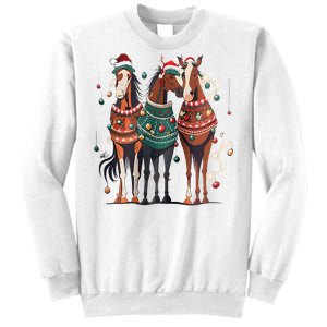 Horse Christmas Xmas Horseback Riding Farm Sweatshirt