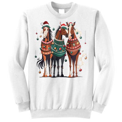 Horse Christmas Xmas Horseback Riding Farm Sweatshirt