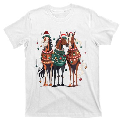 Horse Christmas Xmas Horseback Riding Farm T-Shirt