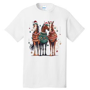 Horse Christmas Xmas Horseback Riding Farm Tall T-Shirt