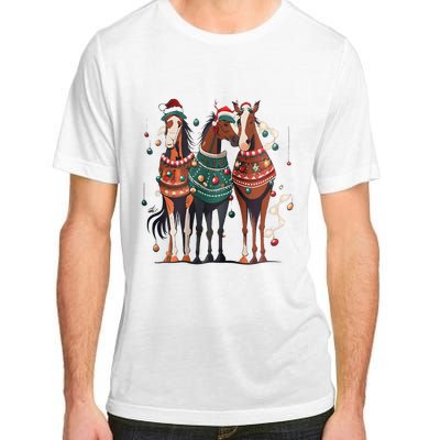 Horse Christmas Xmas Horseback Riding Farm Adult ChromaSoft Performance T-Shirt