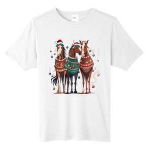 Horse Christmas Xmas Horseback Riding Farm Tall Fusion ChromaSoft Performance T-Shirt