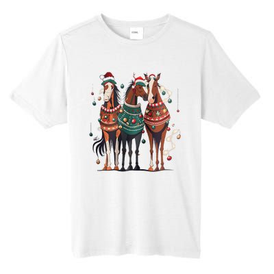 Horse Christmas Xmas Horseback Riding Farm Tall Fusion ChromaSoft Performance T-Shirt