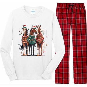 Horse Christmas Xmas Horseback Riding Farm Long Sleeve Pajama Set