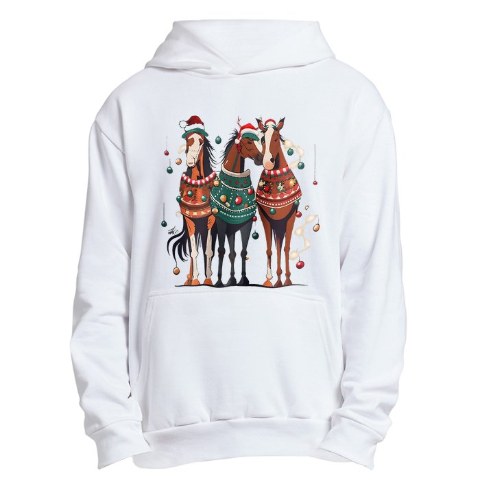 Horse Christmas Xmas Horseback Riding Farm Urban Pullover Hoodie