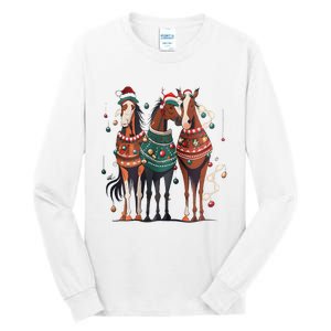 Horse Christmas Xmas Horseback Riding Farm Tall Long Sleeve T-Shirt