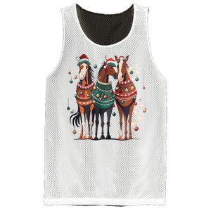 Horse Christmas Xmas Horseback Riding Farm Mesh Reversible Basketball Jersey Tank