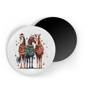 Horse Christmas Xmas Horseback Riding Farm Magnet