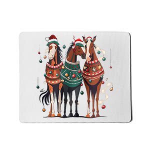 Horse Christmas Xmas Horseback Riding Farm Mousepad