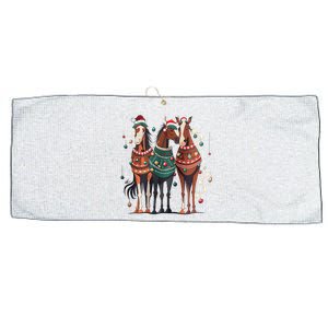 Horse Christmas Xmas Horseback Riding Farm Large Microfiber Waffle Golf Towel