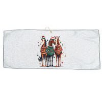 Horse Christmas Xmas Horseback Riding Farm Large Microfiber Waffle Golf Towel