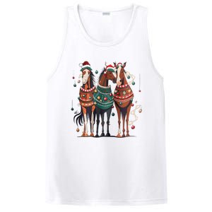 Horse Christmas Xmas Horseback Riding Farm PosiCharge Competitor Tank