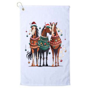 Horse Christmas Xmas Horseback Riding Farm Platinum Collection Golf Towel