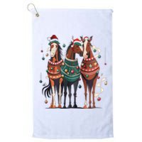 Horse Christmas Xmas Horseback Riding Farm Platinum Collection Golf Towel