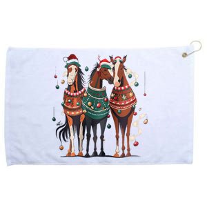 Horse Christmas Xmas Horseback Riding Farm Grommeted Golf Towel