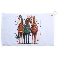 Horse Christmas Xmas Horseback Riding Farm Grommeted Golf Towel