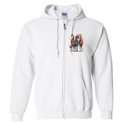 Horse Christmas Xmas Horseback Riding Farm Full Zip Hoodie