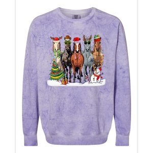 Horse Christmas Xmas Horseback Riding Farm Colorblast Crewneck Sweatshirt