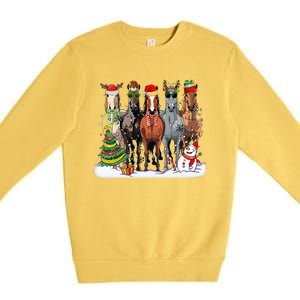 Horse Christmas Xmas Horseback Riding Farm Premium Crewneck Sweatshirt