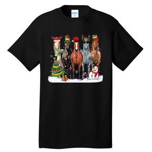 Horse Christmas Xmas Horseback Riding Farm Tall T-Shirt