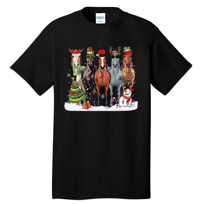 Horse Christmas Xmas Horseback Riding Farm Tall T-Shirt