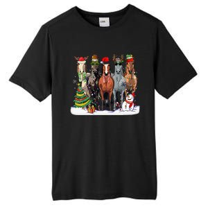 Horse Christmas Xmas Horseback Riding Farm Tall Fusion ChromaSoft Performance T-Shirt