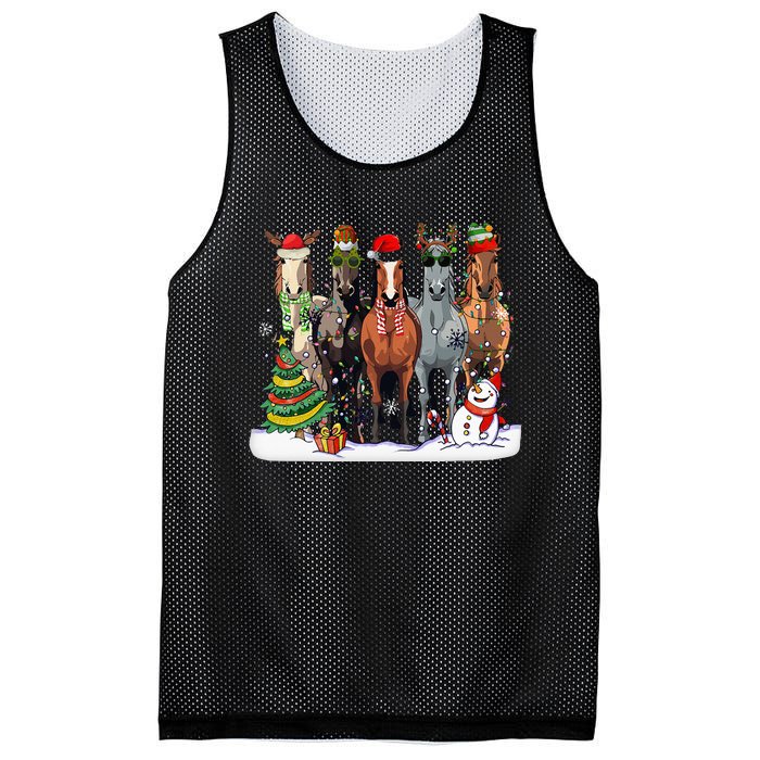 Horse Christmas Xmas Horseback Riding Farm Mesh Reversible Basketball Jersey Tank