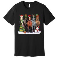 Horse Christmas Xmas Horseback Riding Farm Premium T-Shirt