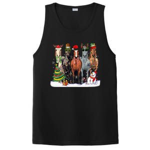 Horse Christmas Xmas Horseback Riding Farm PosiCharge Competitor Tank