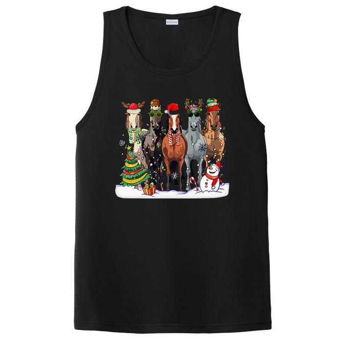 Horse Christmas Xmas Horseback Riding Farm PosiCharge Competitor Tank