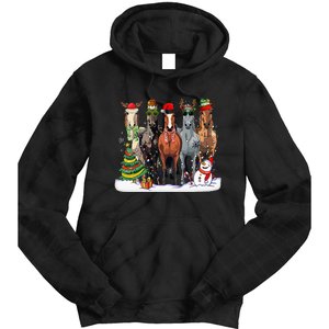 Horse Christmas Xmas Horseback Riding Farm Tie Dye Hoodie