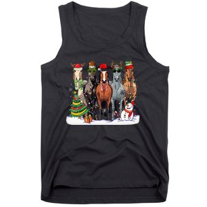 Horse Christmas Xmas Horseback Riding Farm Tank Top