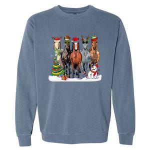 Horse Christmas Xmas Horseback Riding Farm Garment-Dyed Sweatshirt