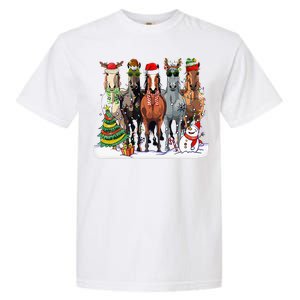 Horse Christmas Xmas Horseback Riding Farm Garment-Dyed Heavyweight T-Shirt